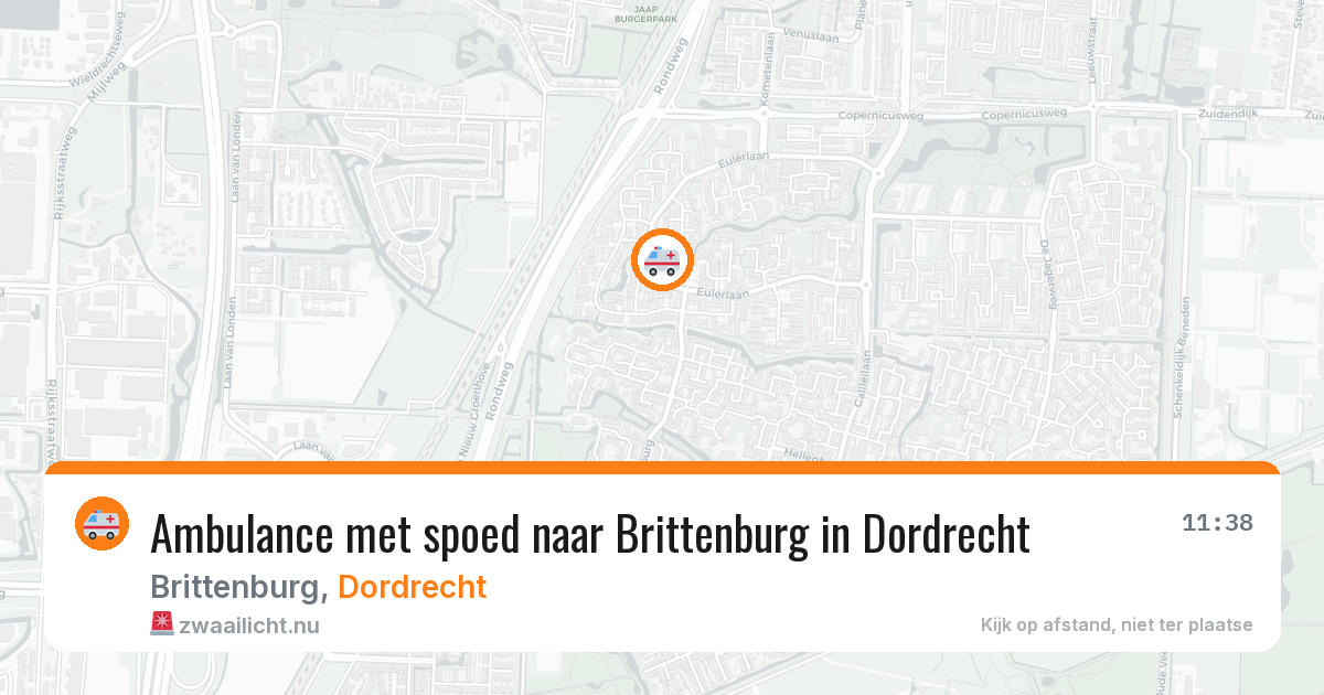 Ambulance met spoed naar Brittenburg in Dordrecht — 18 jul 2026