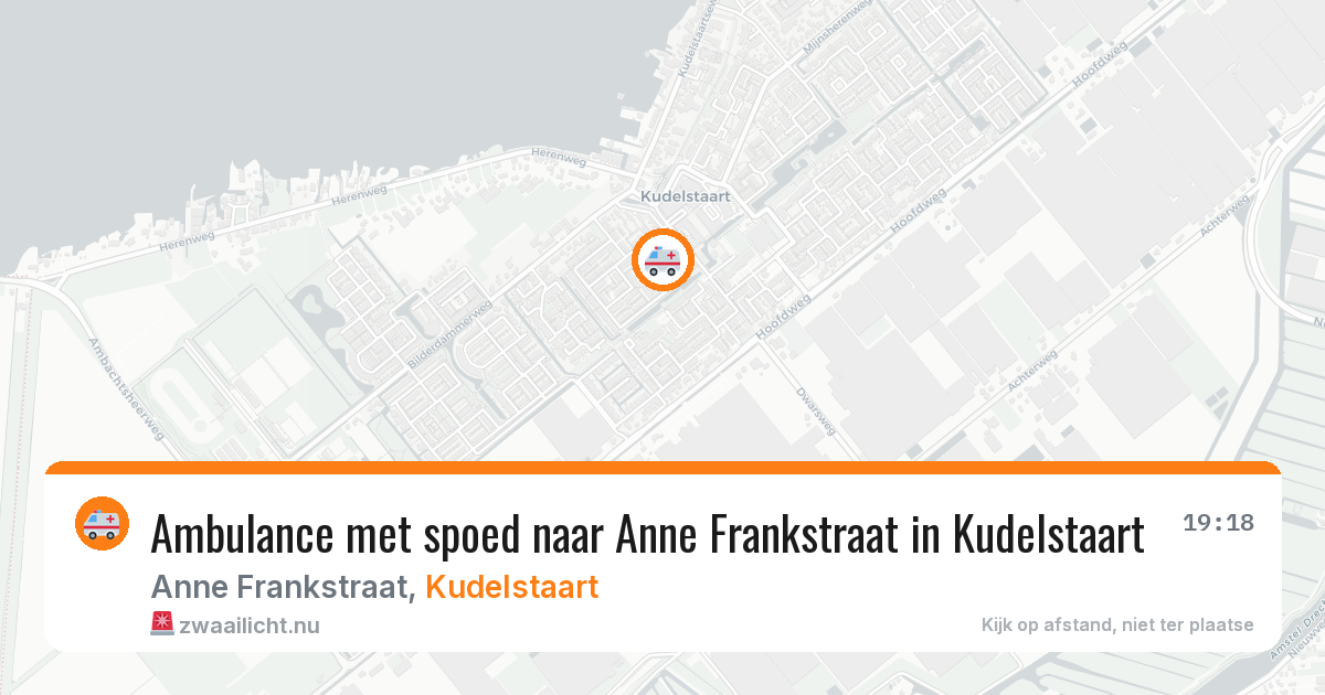 Ambulance met spoed naar Anne Frankstraat in Kudelstaart — 21 jul 2026