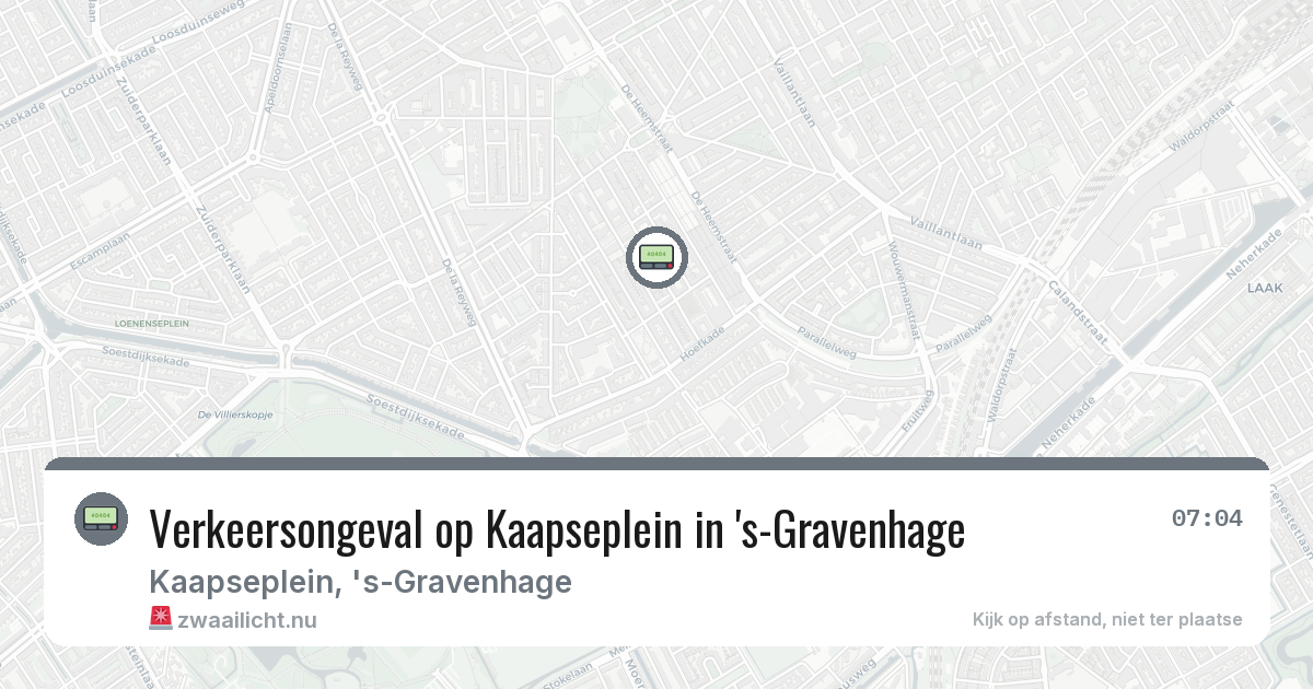 Verkeersongeval op Kaapseplein in 's-Gravenhage — 20 feb 2026
