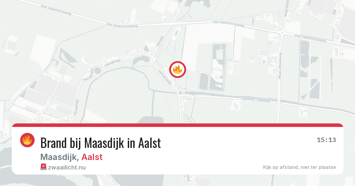 Brand bij Maasdijk in Aalst — 30 mei 2026