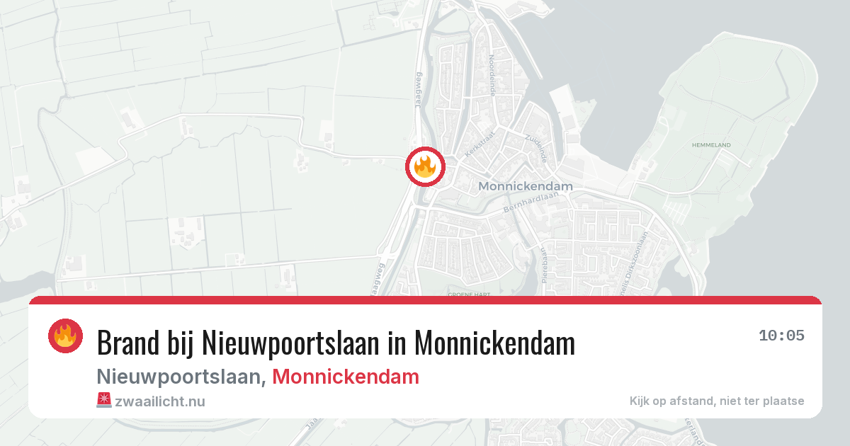 Brand bij Nieuwpoortslaan in Monnickendam — 20 mrt 2026