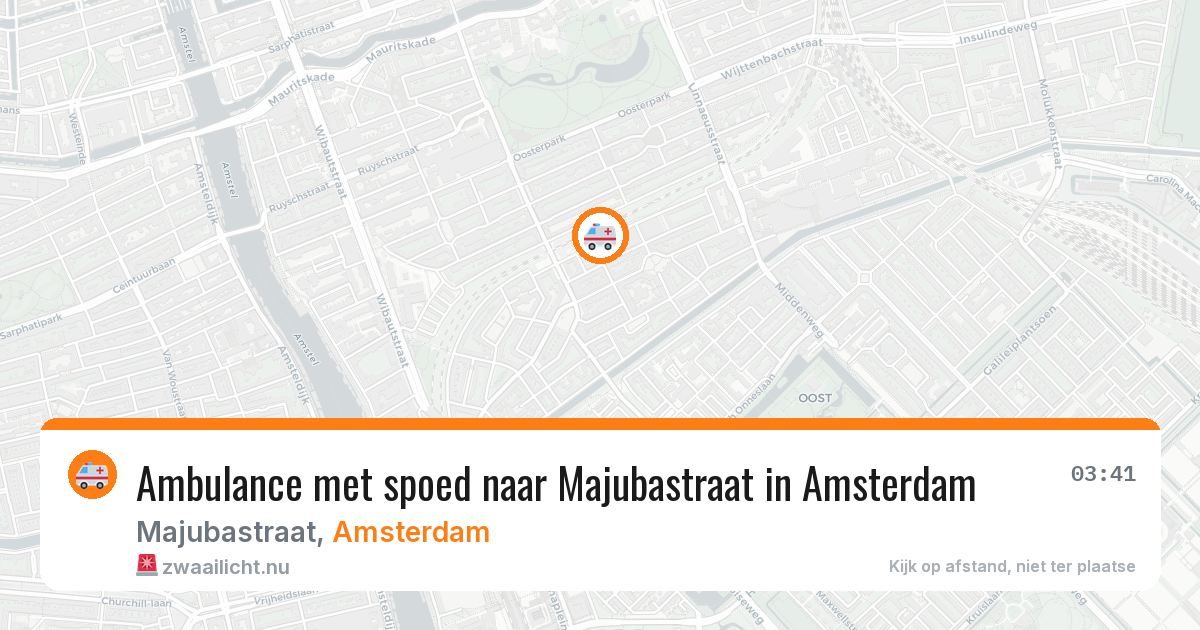 Ambulance met spoed naar Majubastraat in Amsterdam — 27 mrt 2026