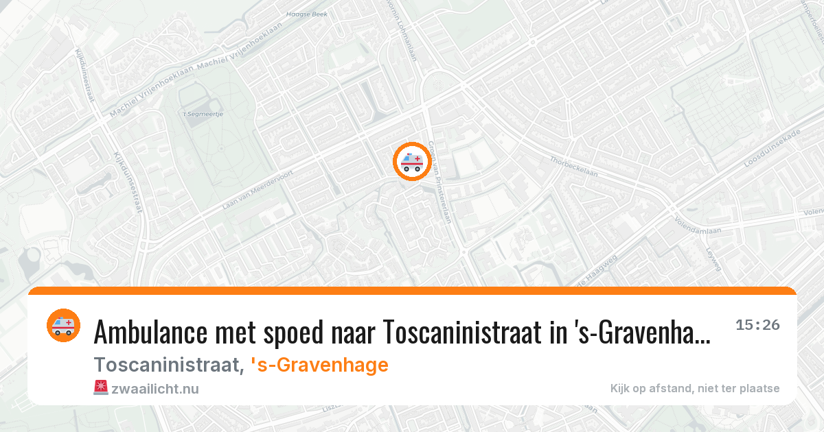 Ambulance met spoed naar Toscaninistraat in 's-Gravenhage — 5 mei 2026
