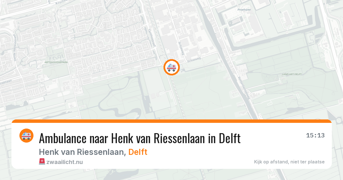 Ambulance naar Henk van Riessenlaan in Delft — 25 mei 2026