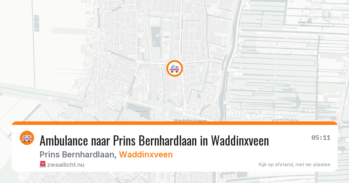 Ambulance naar Prins Bernhardlaan in Waddinxveen — 13 mei 2026