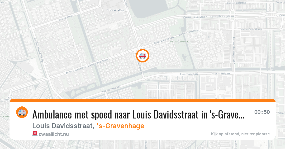 Ambulance met spoed naar Louis Davidsstraat in 's-Gravenhage — 19 mrt 2026