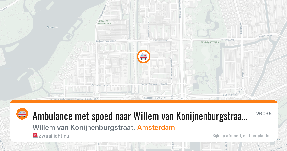 Ambulance met spoed naar Willem van Konijnenburgstraat in Amsterdam — 12 jul 2026