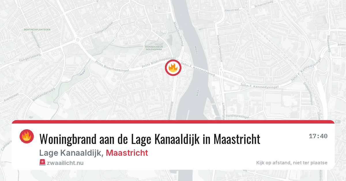 Woningbrand aan de Lage Kanaaldijk in Maastricht — 8 jun 2026