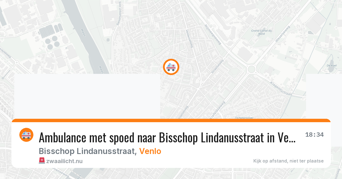 Ambulance met spoed naar Bisschop Lindanusstraat in Venlo — 20 jul 2026