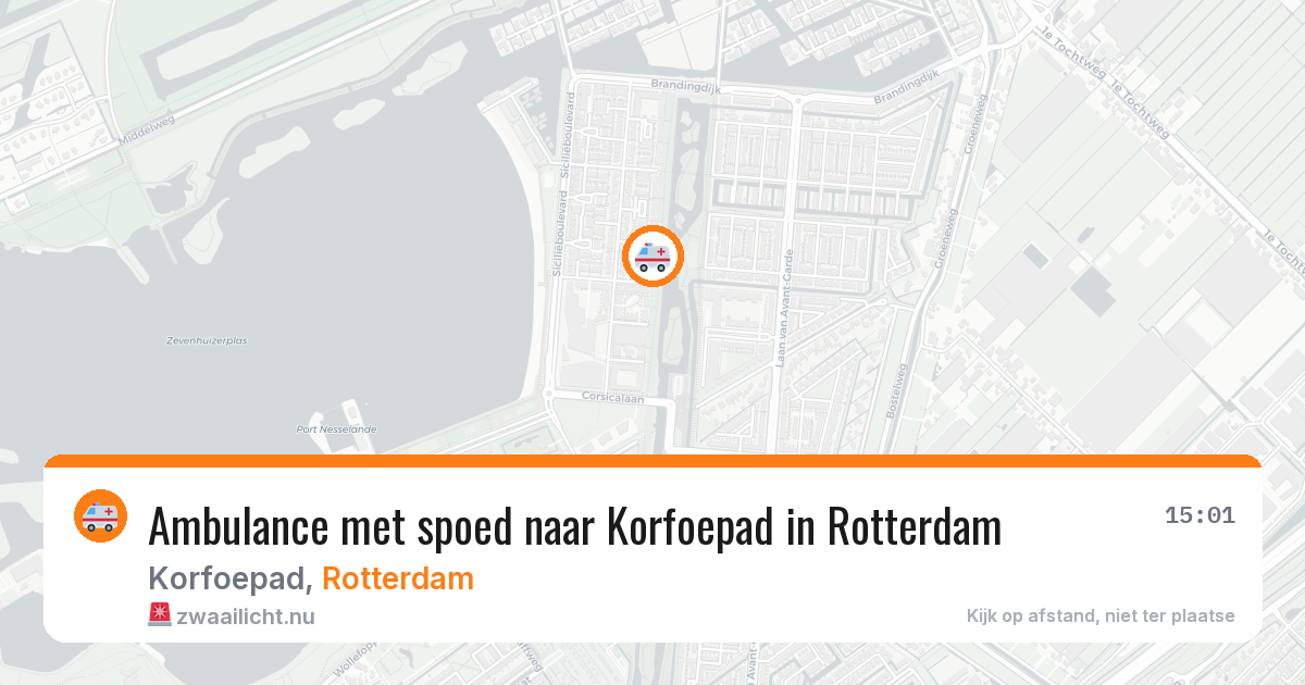 Ambulance met spoed naar Korfoepad in Rotterdam — 21 mrt 2026
