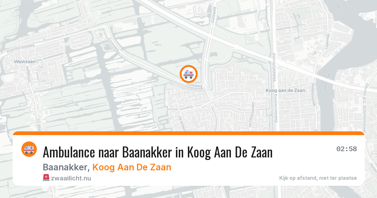 Ambulance naar Baanakker in Koog Aan De Zaan — 17 jul 2026