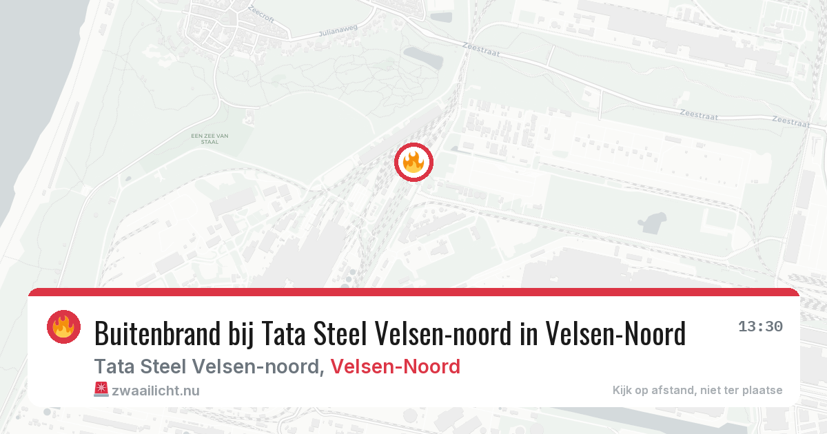 Buitenbrand bij Tata Steel Velsen-noord in Velsen-Noord — 25 apr 2026