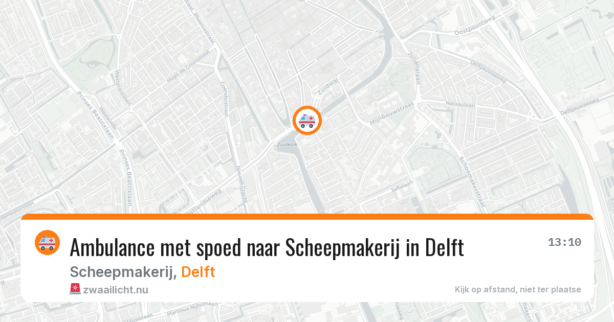 Ambulance met spoed naar Scheepmakerij in Delft — 31 mrt 2026
