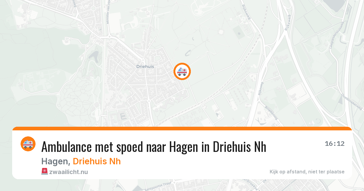 Ambulance met spoed naar Hagen in Driehuis Nh — 11 jul 2026
