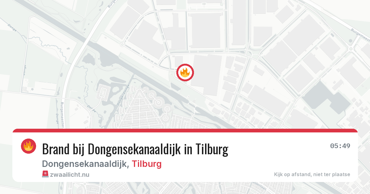 Brand bij Dongensekanaaldijk in Tilburg — 30 mrt 2026