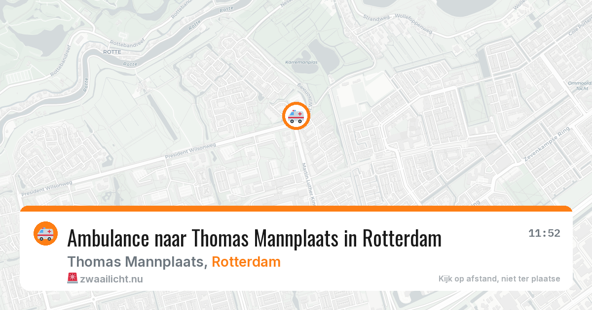 Ambulance naar Thomas Mannplaats in Rotterdam — 12 jul 2026