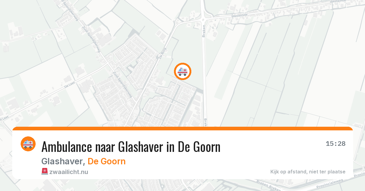 Ambulance naar Glashaver in De Goorn — 9 jul 2026