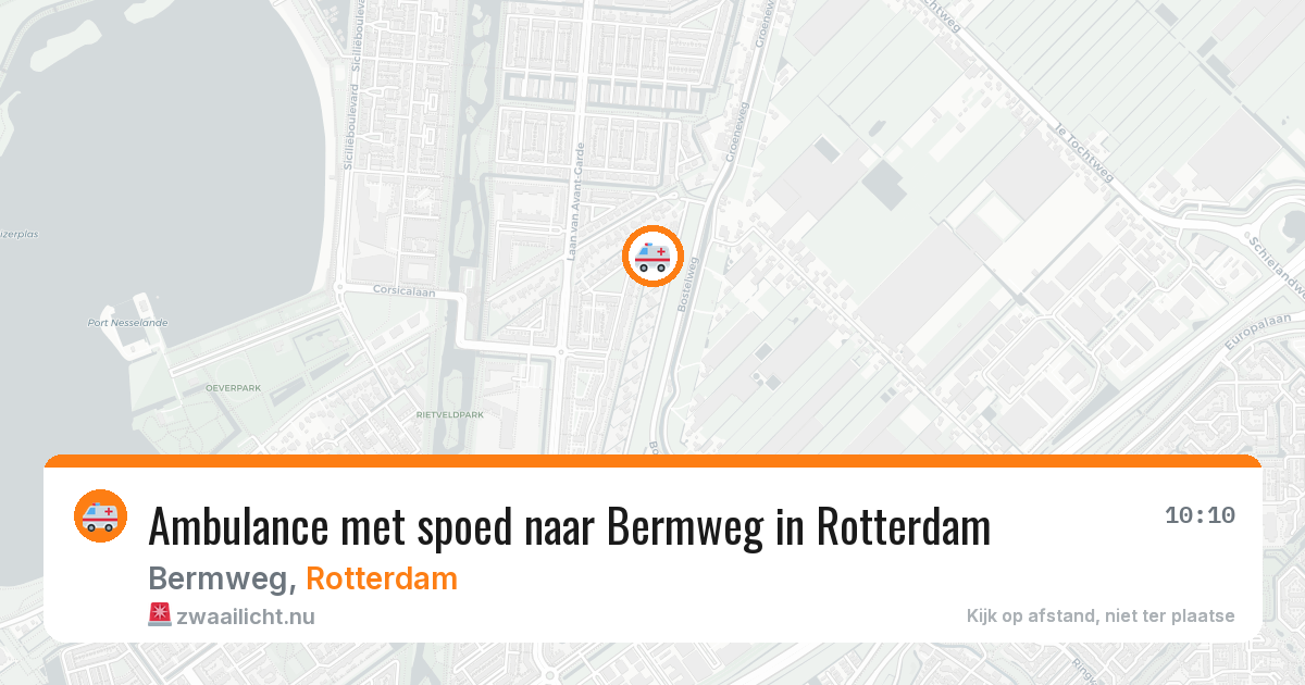 Ambulance met spoed naar Bermweg in Rotterdam — 12 jul 2026