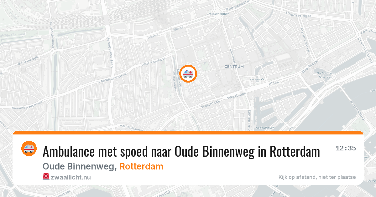 Ambulance met spoed naar Oude Binnenweg in Rotterdam — 19 mrt 2026