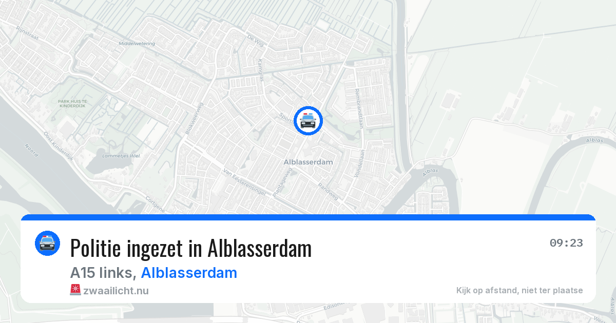 Politie ingezet in Alblasserdam — 20 jul 2026 | 🚨 Zwaailicht.nu