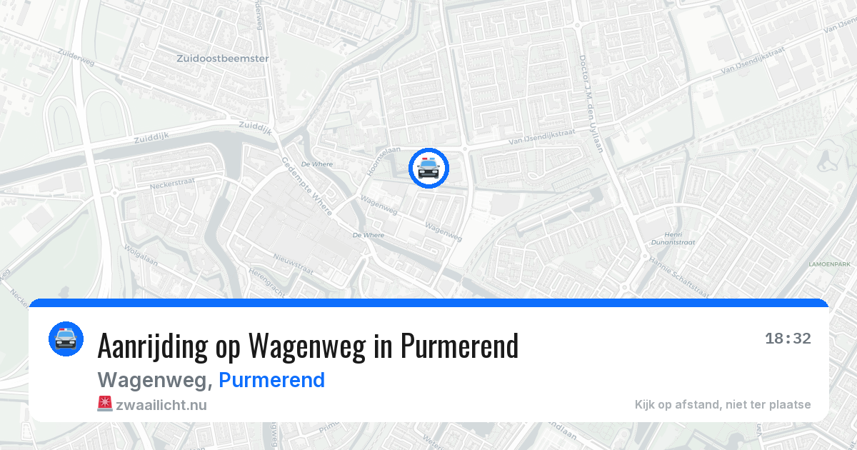 Aanrijding op Wagenweg in Purmerend — 20 apr 2026