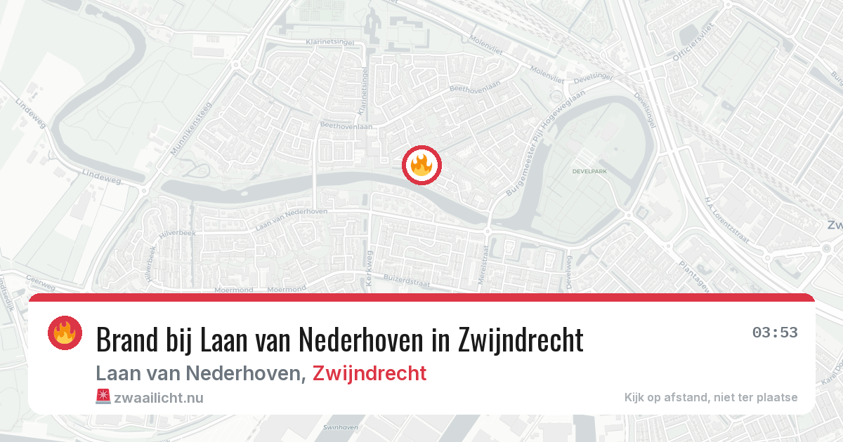 Brand bij Laan van Nederhoven in Zwijndrecht — 20 jul 2026