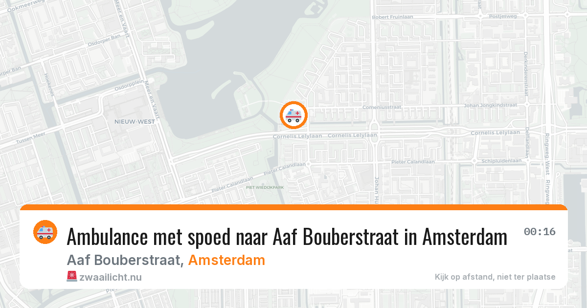 Ambulance met spoed naar Aaf Bouberstraat in Amsterdam — 22 jul 2026