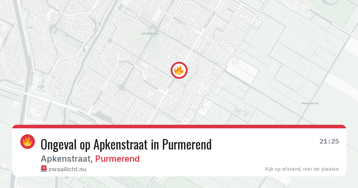 Ongeval op Apkenstraat in Purmerend — 22 mei 2026