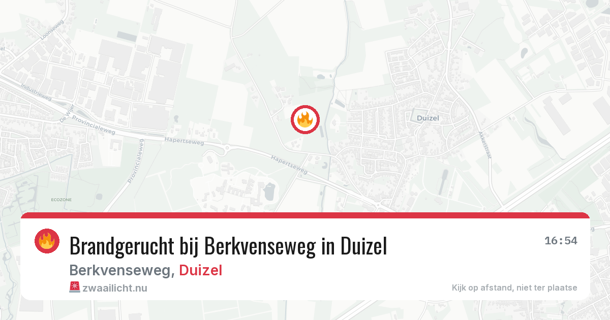 Brandgerucht bij Berkvenseweg in Duizel — 30 mrt 2026
