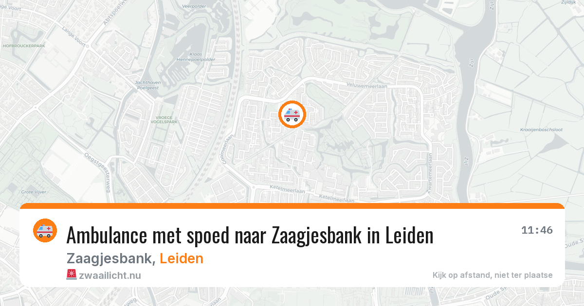 Ambulance met spoed naar Zaagjesbank in Leiden — 11 jul 2026