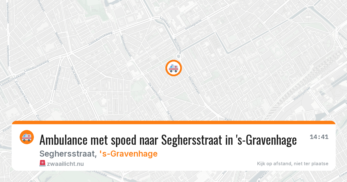 Ambulance met spoed naar Seghersstraat in 's-Gravenhage — 16 jul 2026