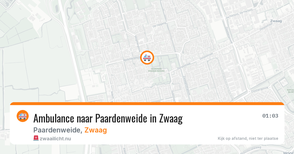 Ambulance naar Paardenweide in Zwaag — 16 jul 2026