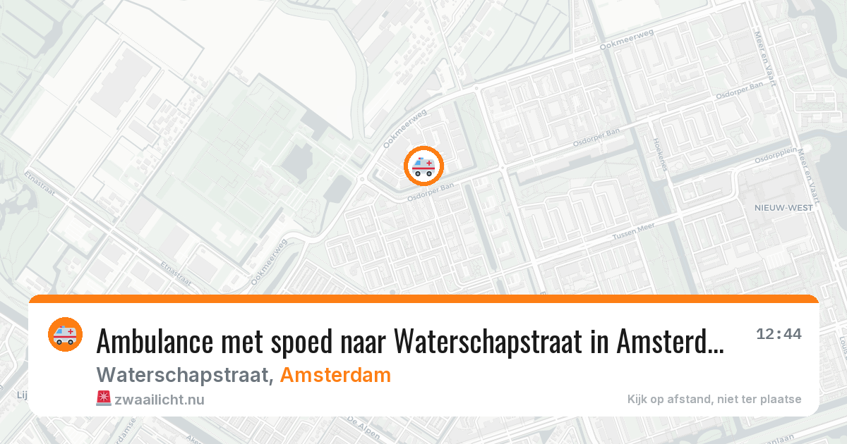 Ambulance met spoed naar Waterschapstraat in Amsterdam — 24 mrt 2026
