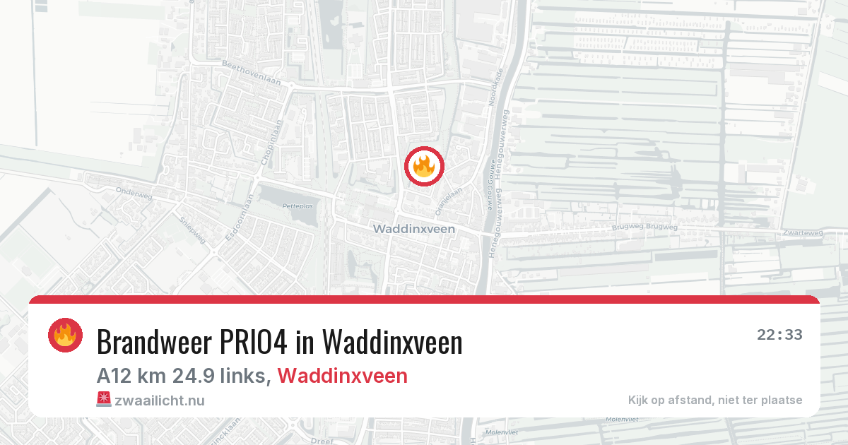 Brandweer PRIO4 in Waddinxveen — 13 jul 2026 | 🚨 Zwaailicht.nu