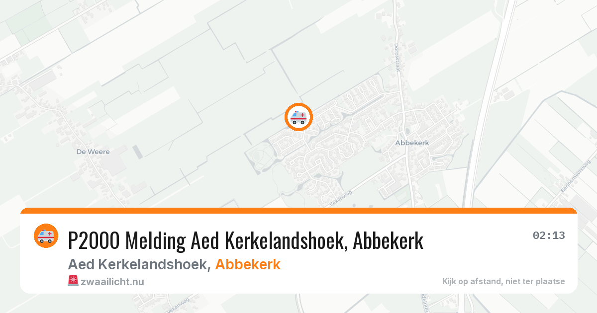P2000 Melding Aed Kerkelandshoek, Abbekerk — 8 feb 2026