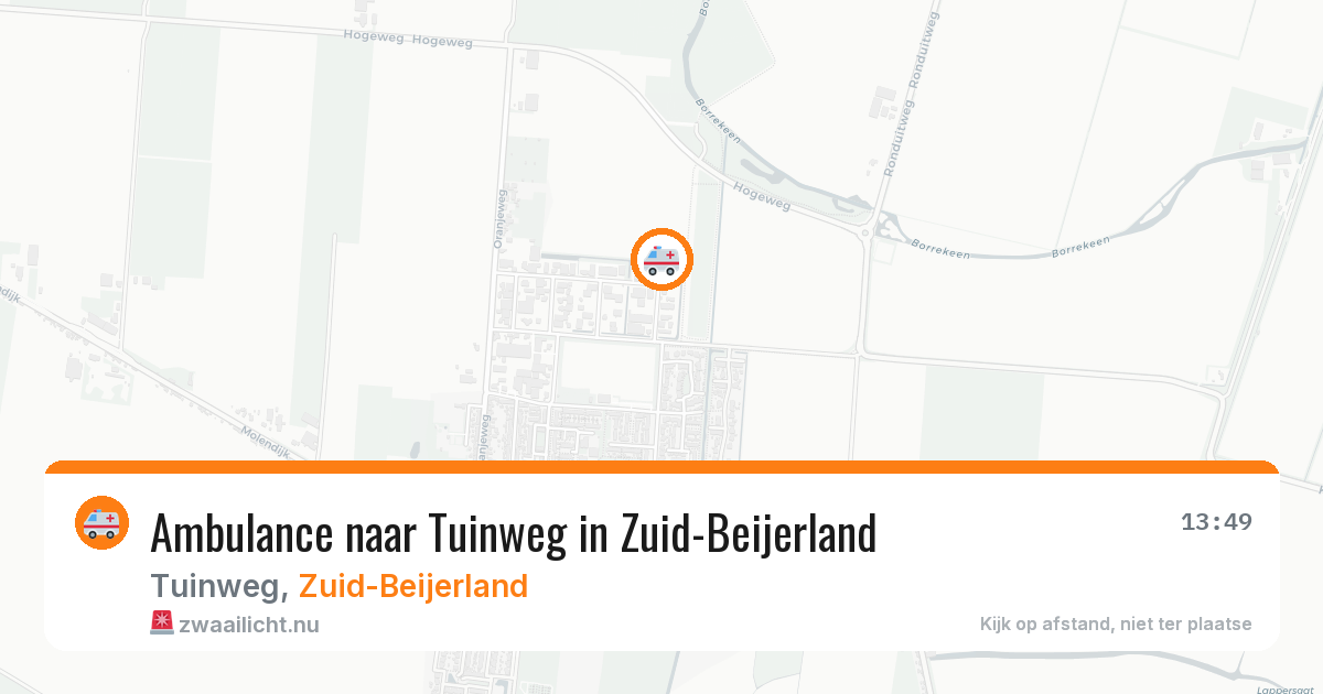 Ambulance naar Tuinweg in Zuid-Beijerland — 14 jul 2026