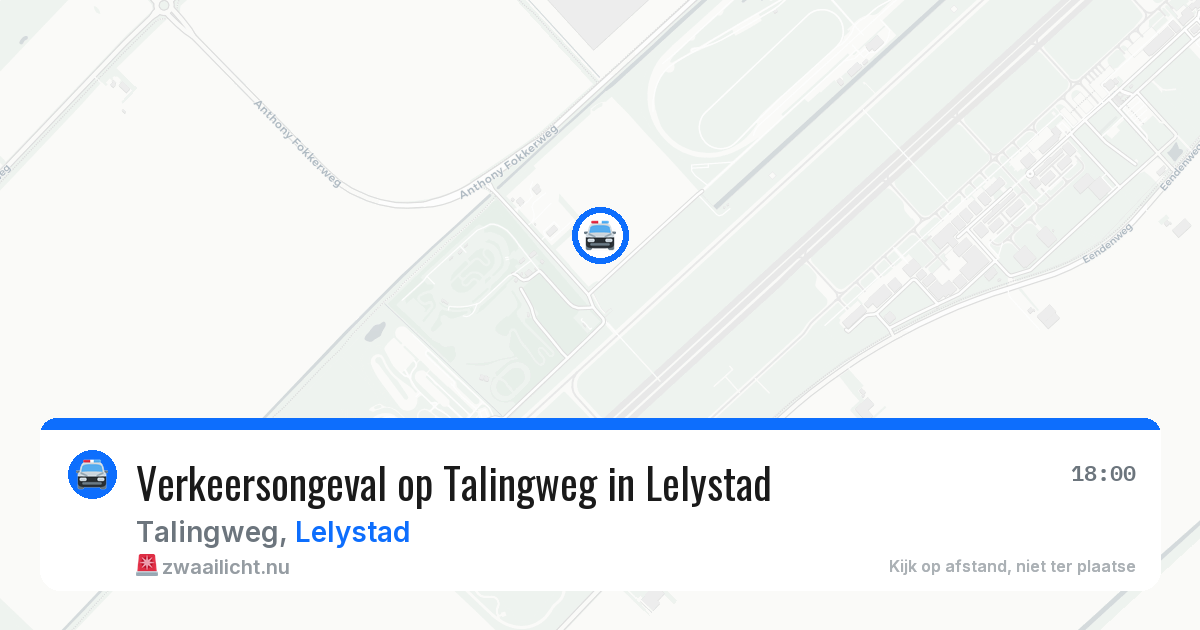 Verkeersongeval op Talingweg in Lelystad — 11 apr 2026