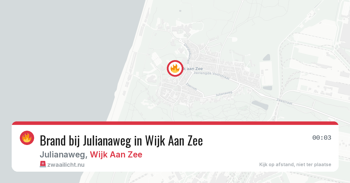 Brand bij Julianaweg in Wijk Aan Zee — 1 jun 2026