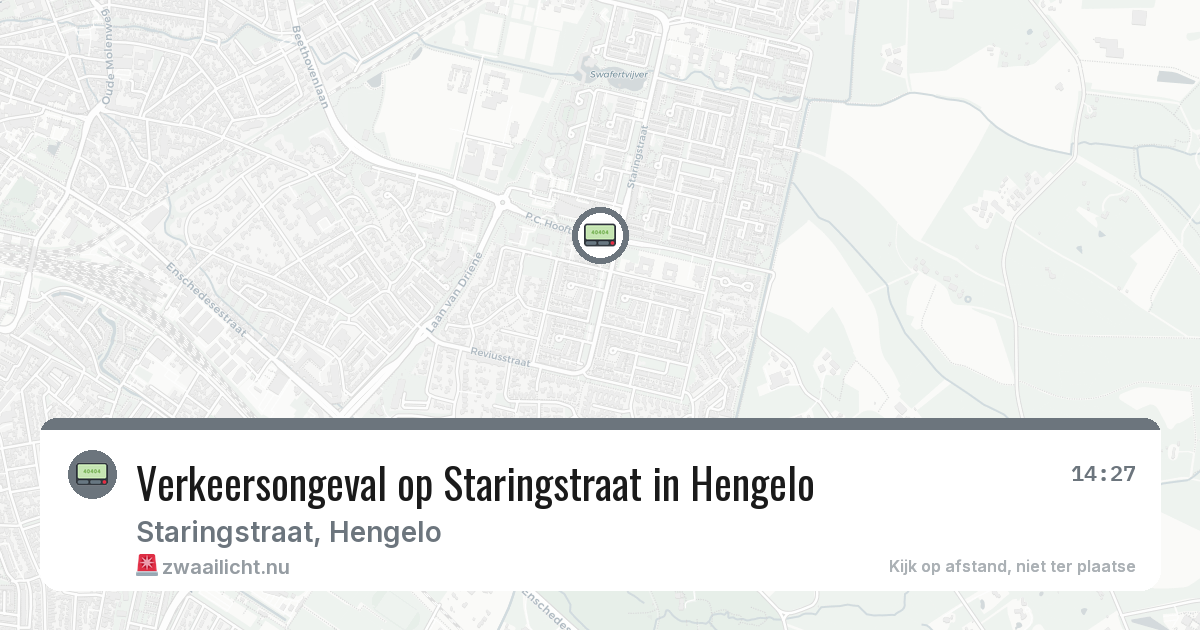 Verkeersongeval op Staringstraat in Hengelo — 22 jul 2026