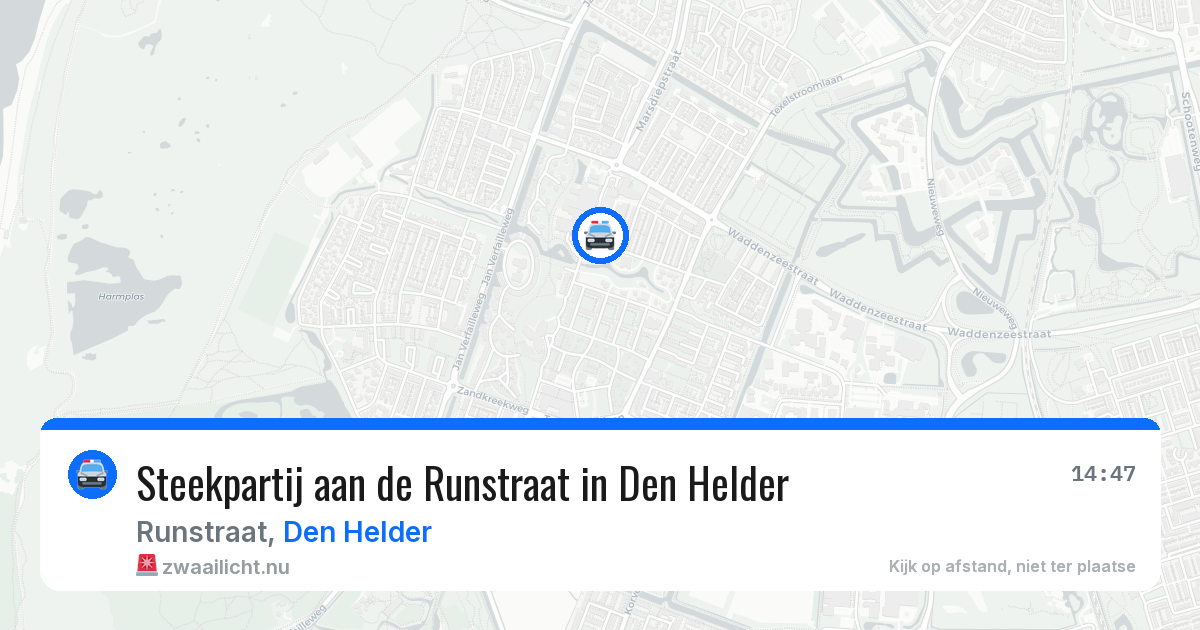 Steekpartij aan de Runstraat in Den Helder — 20 mrt 2026