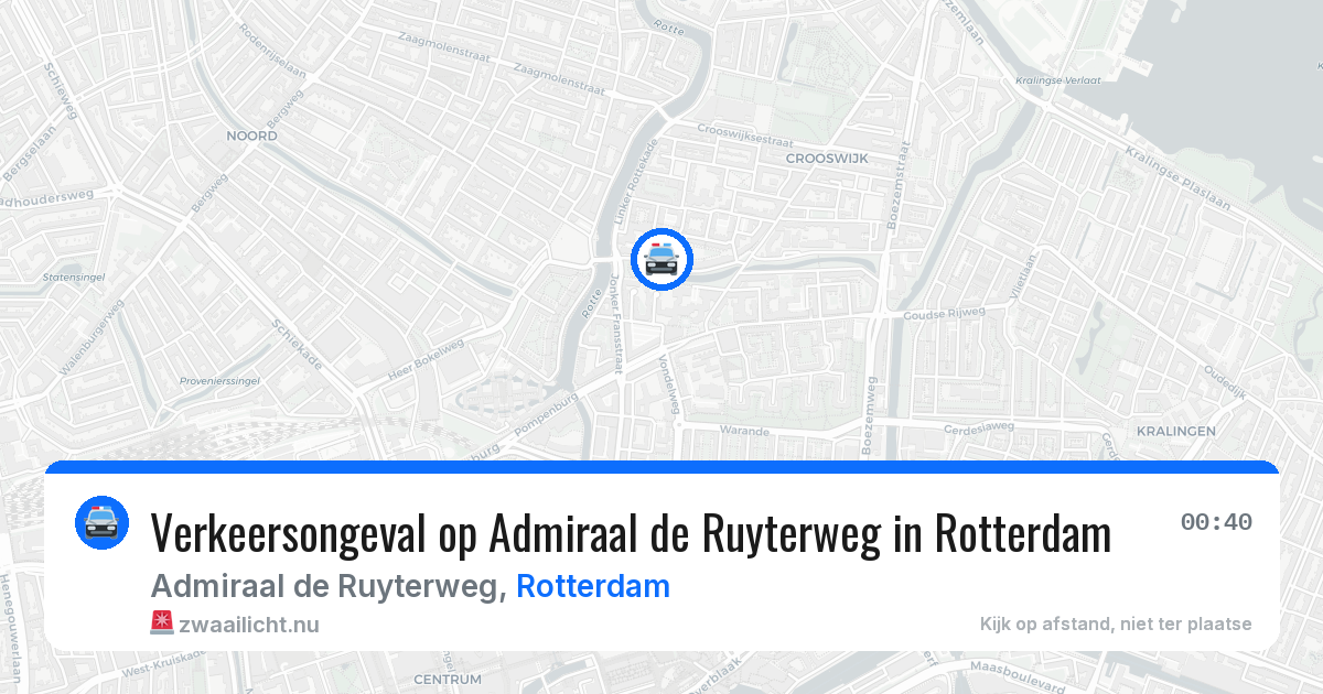 Verkeersongeval op Admiraal de Ruyterweg in Rotterdam — 25 jul 2026