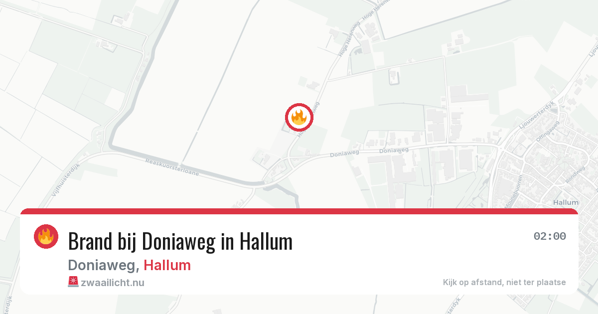 Brand bij Doniaweg in Hallum — 16 jun 2026