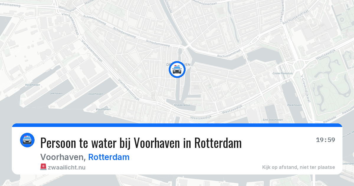 Persoon te water bij Voorhaven in Rotterdam — 23 jul 2026