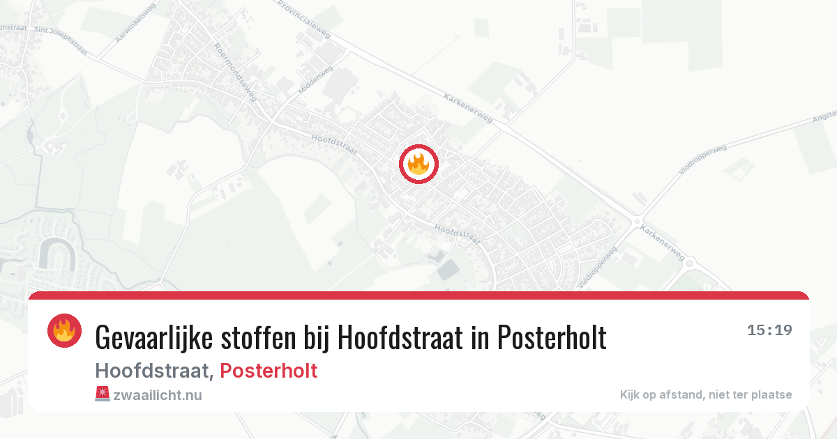 Gevaarlijke stoffen bij Hoofdstraat in Posterholt — 22 mrt 2026