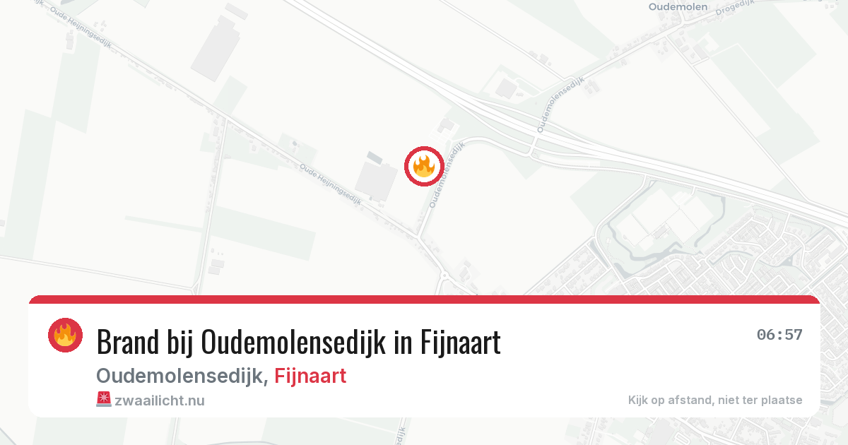 Brand bij Oudemolensedijk in Fijnaart — 16 jul 2026