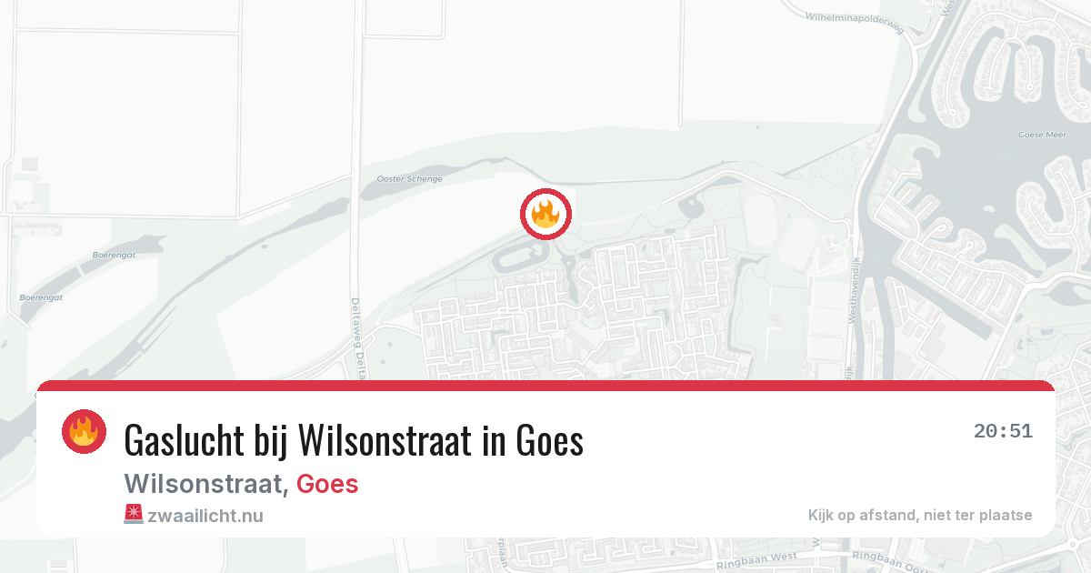 Gaslucht bij Wilsonstraat in Goes — 17 jul 2026