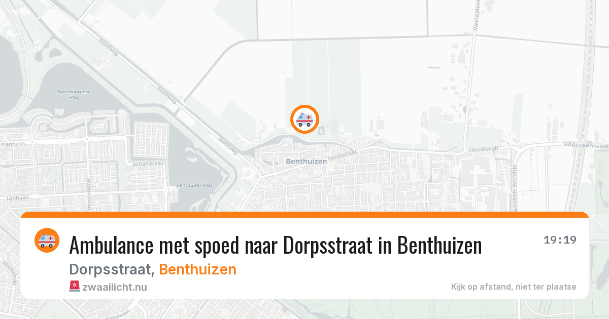 Ambulance met spoed naar Dorpsstraat in Benthuizen — 25 jul 2026