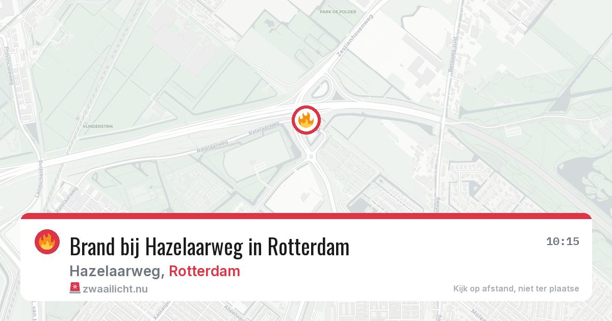 Brand bij Hazelaarweg in Rotterdam — 25 mei 2026