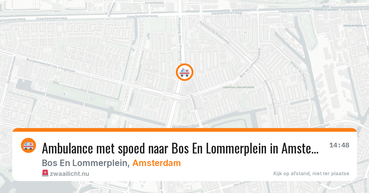 Ambulance met spoed naar Bos En Lommerplein in Amsterdam — 20 jul 2026