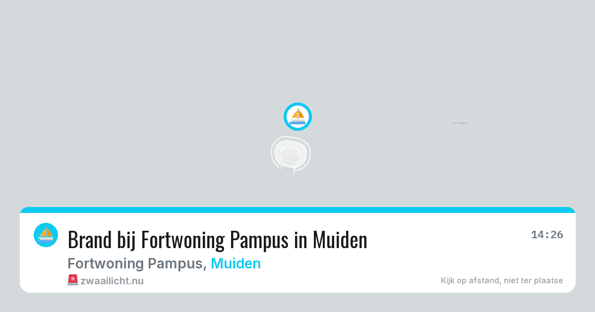Brand bij Fortwoning Pampus in Muiden — 12 jul 2026